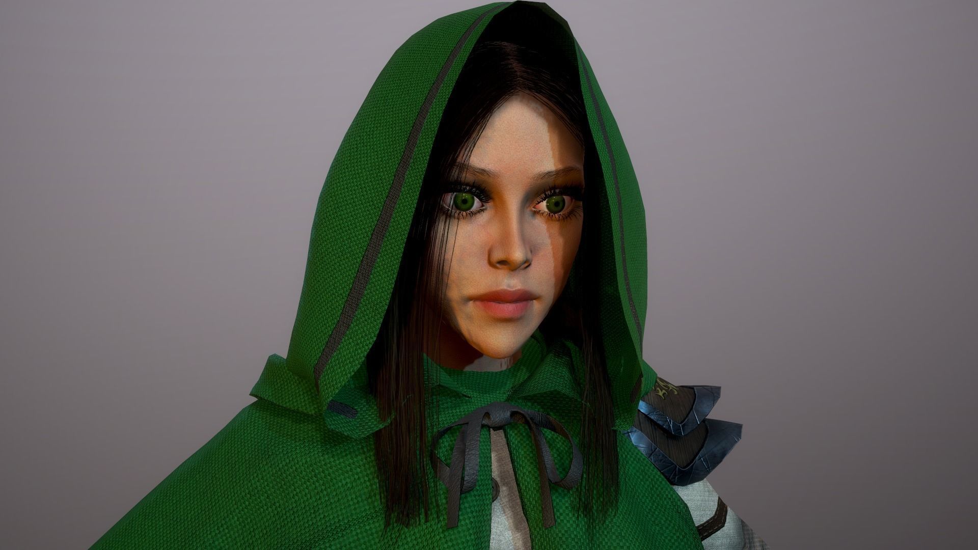 Girl Assassin - Game Ready Character Low-poly 3D model_3