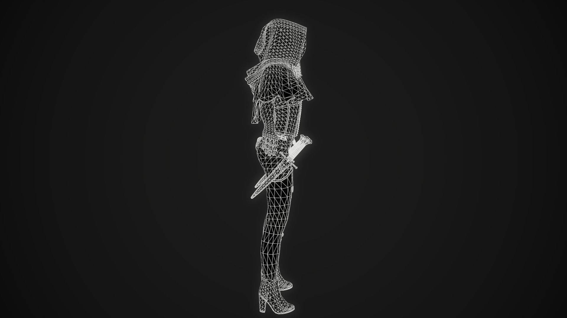 Girl Assassin - Game Ready Character Low-poly 3D model_11