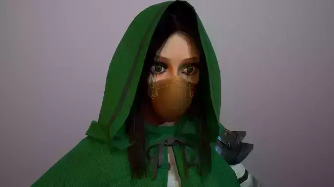 Girl Assassin - Game Ready Character Low-poly 3D model