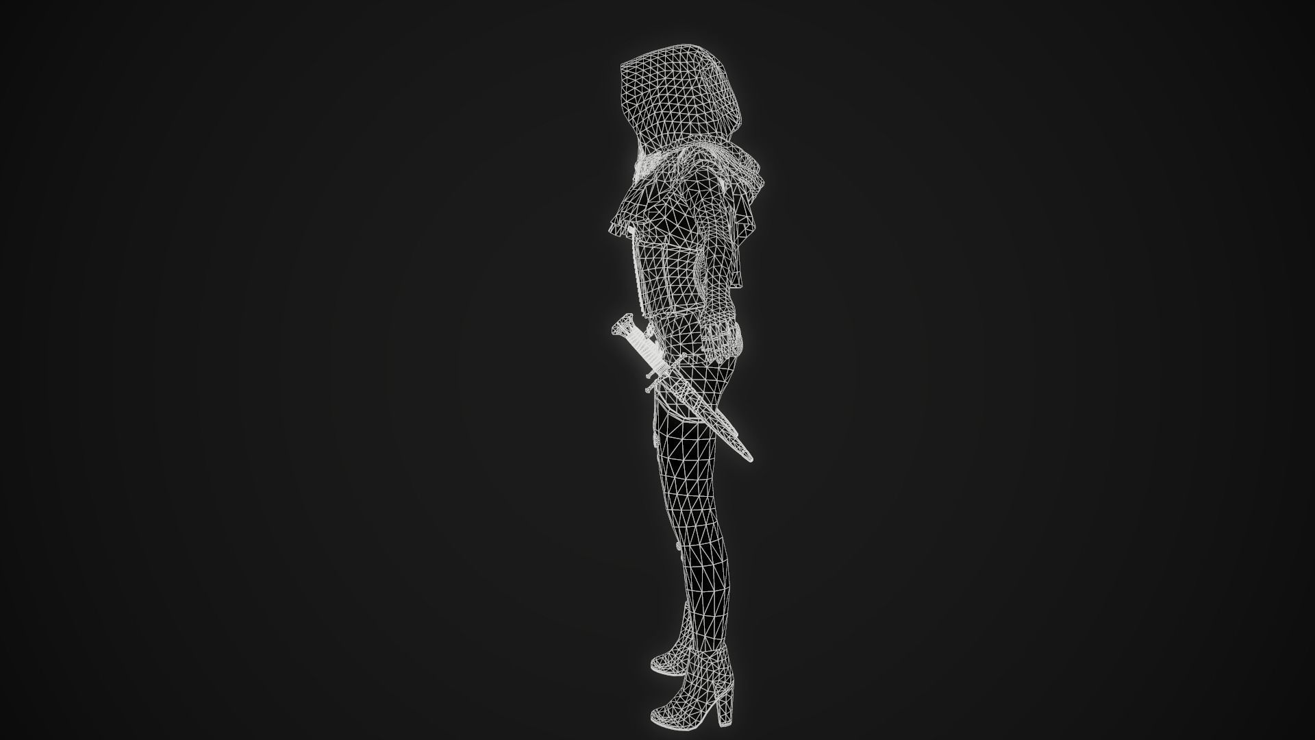 Girl Assassin - Game Ready Character Low-poly 3D model_13