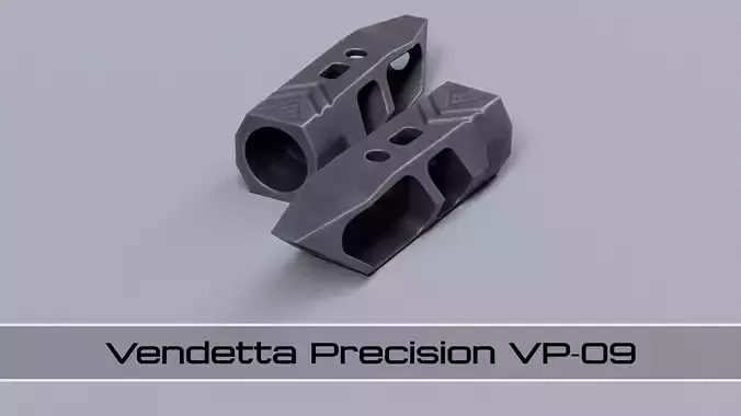 Vendetta Precision VP-09 Muzzle Brake Low-poly 3D model