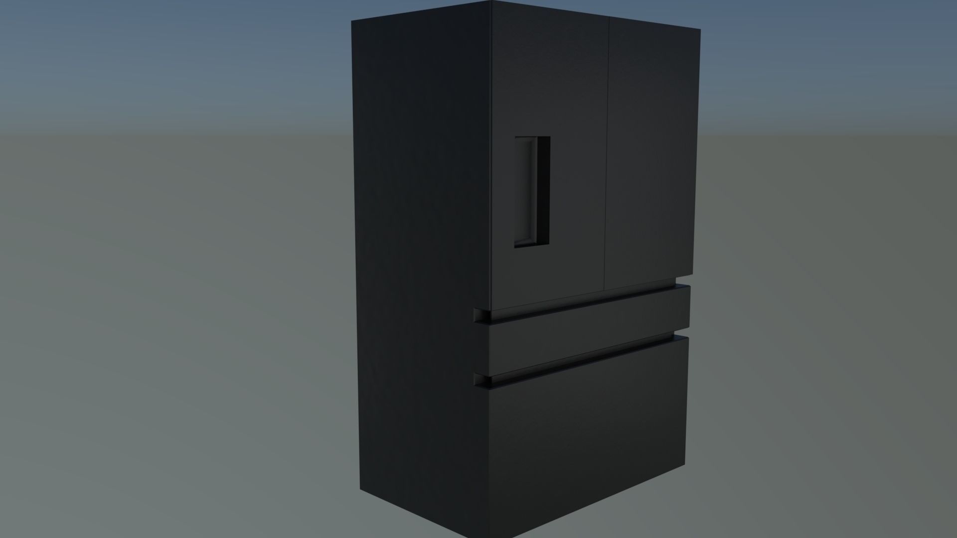 Refrigerator Model Low-poly 3D model_1