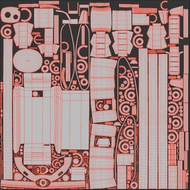 UE4 Game-ready  - PBR Dieselpunk Tank Low-poly 3D model_4