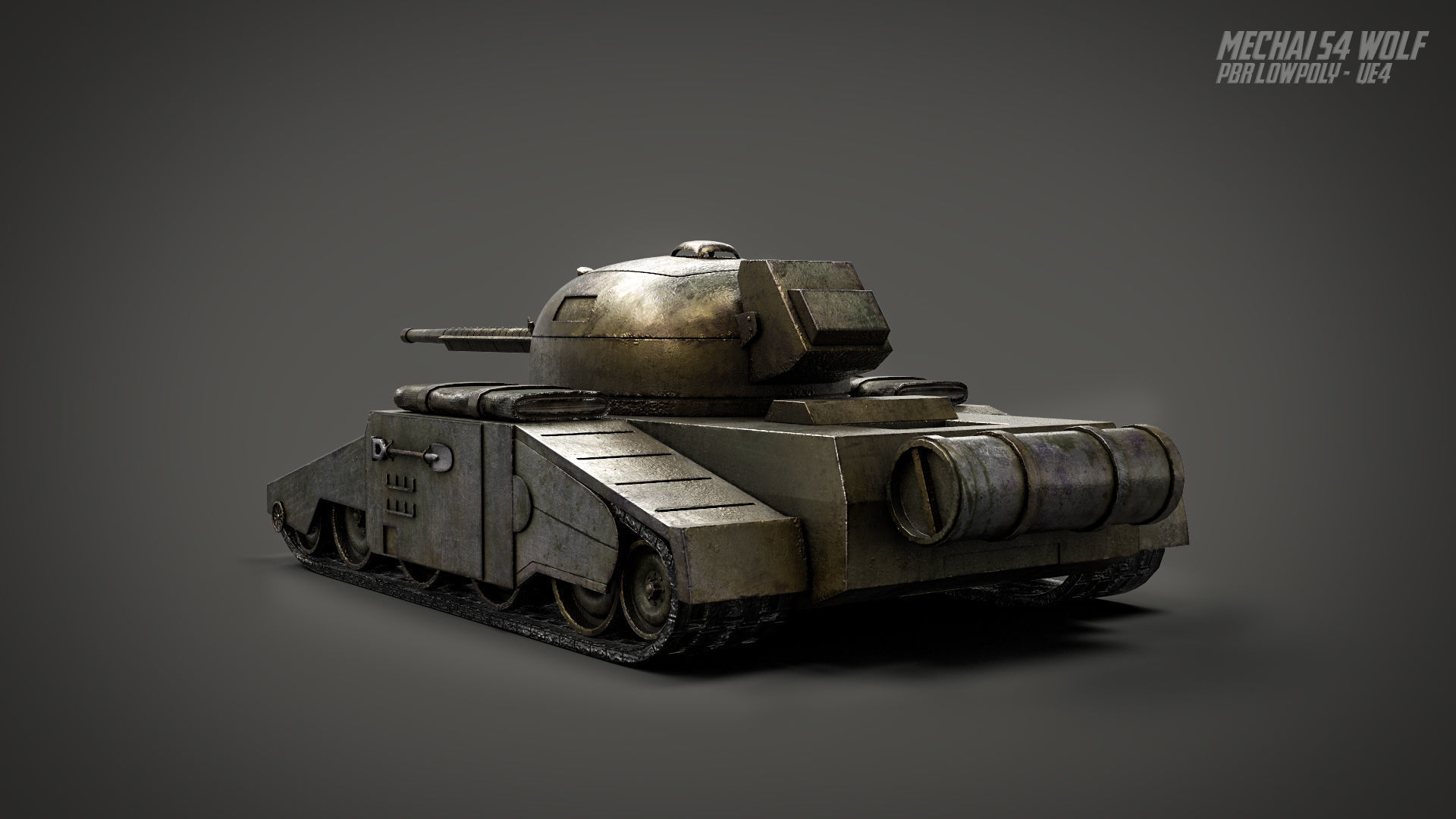 UE4 Game-ready  - PBR Dieselpunk Tank Low-poly 3D model_1