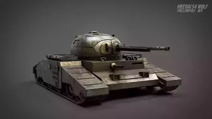 UE4 Game-ready  - PBR Dieselpunk Tank Low-poly 3D model