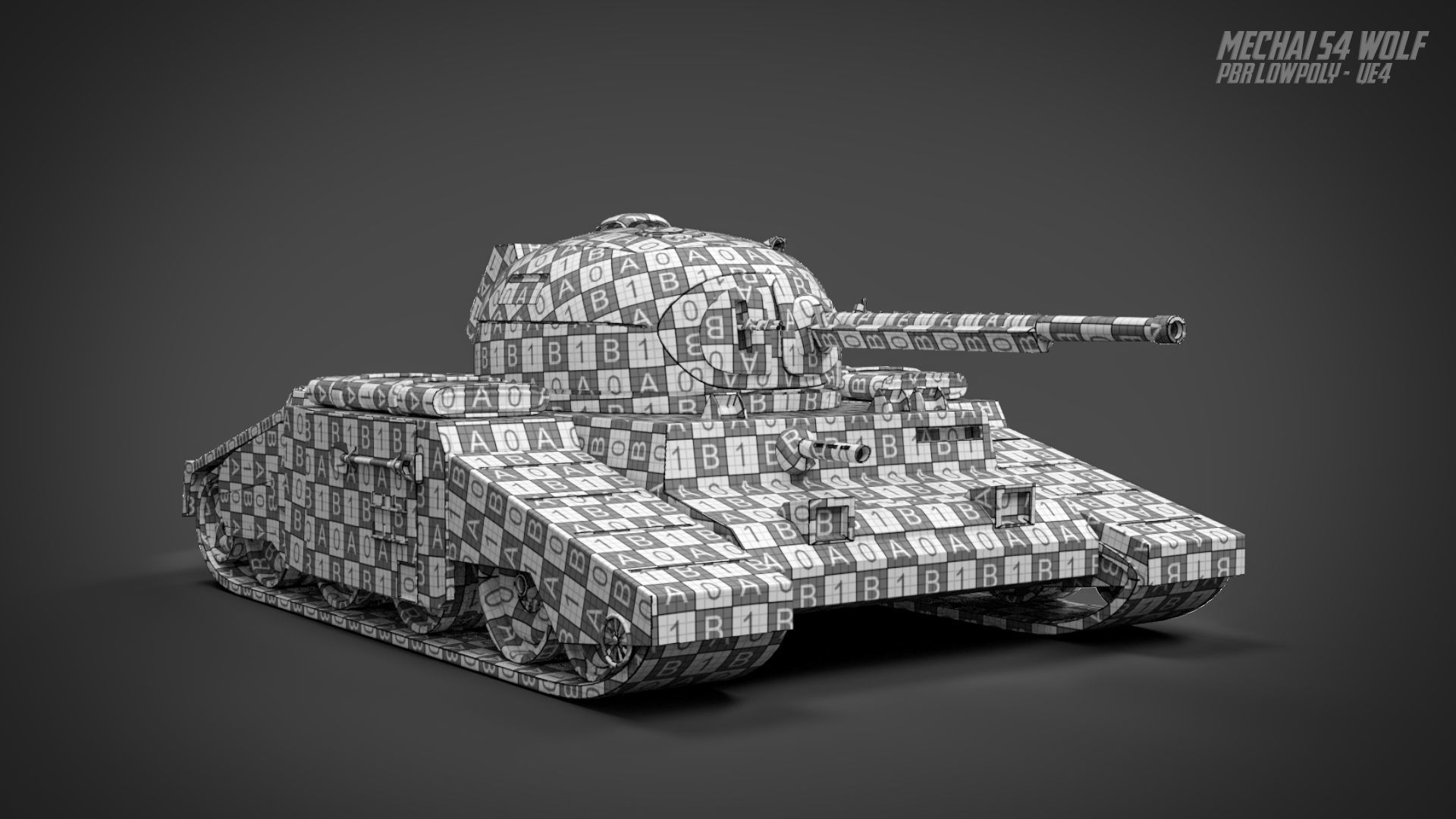 UE4 Game-ready  - PBR Dieselpunk Tank Low-poly 3D model_2