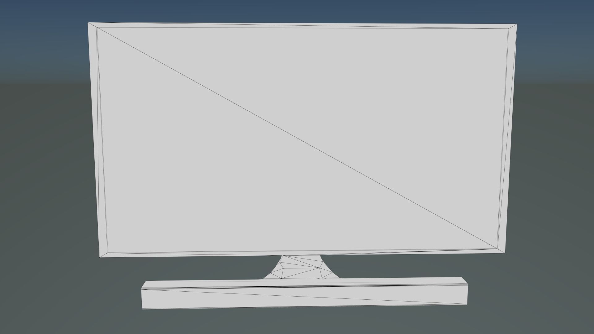 Tv and sound bar model Low-poly 3D model_1