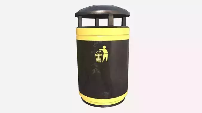 Rubbish Bin Low-poly 3D model