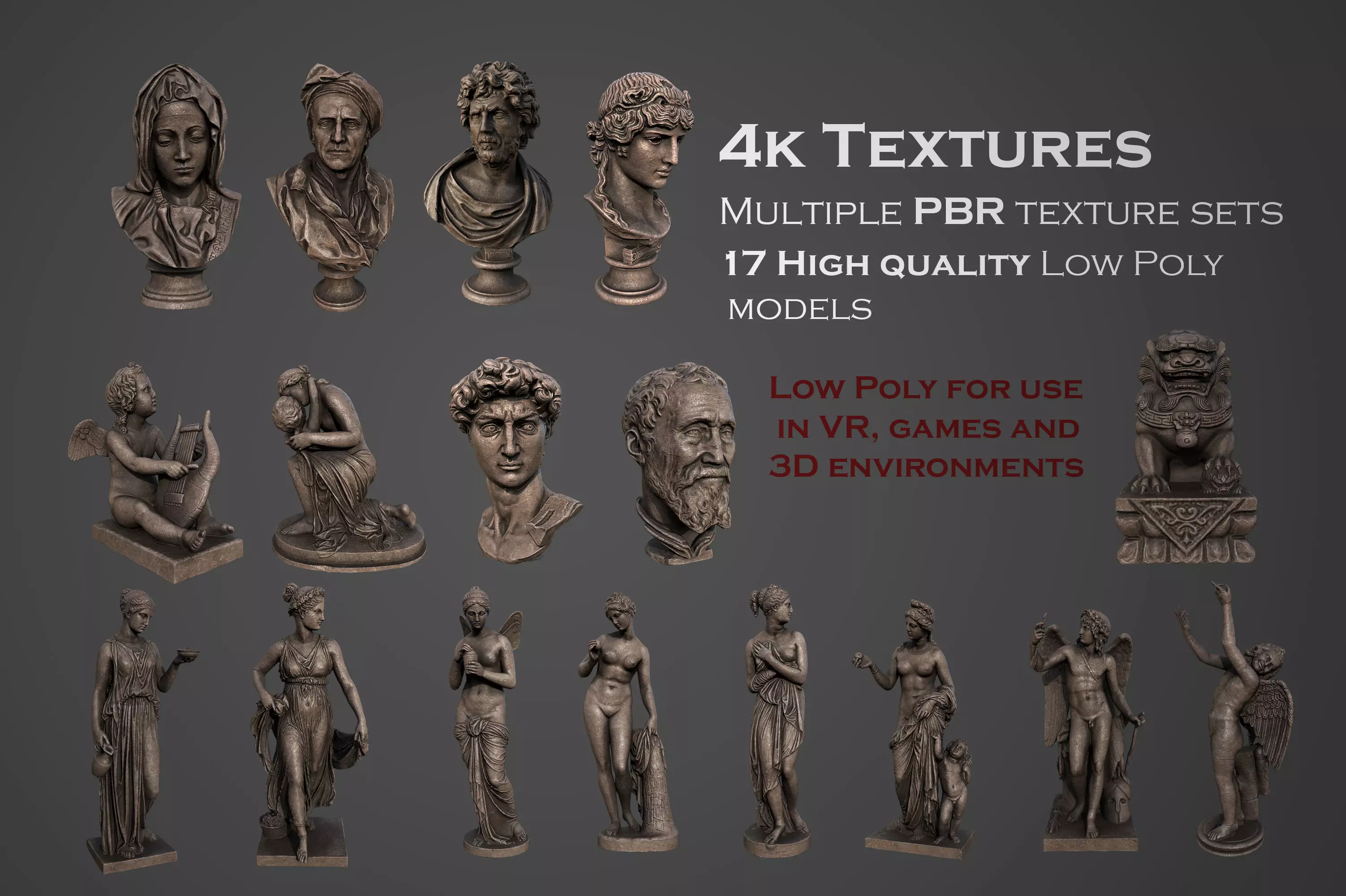 ancient statues and busts variety collection 1  _0