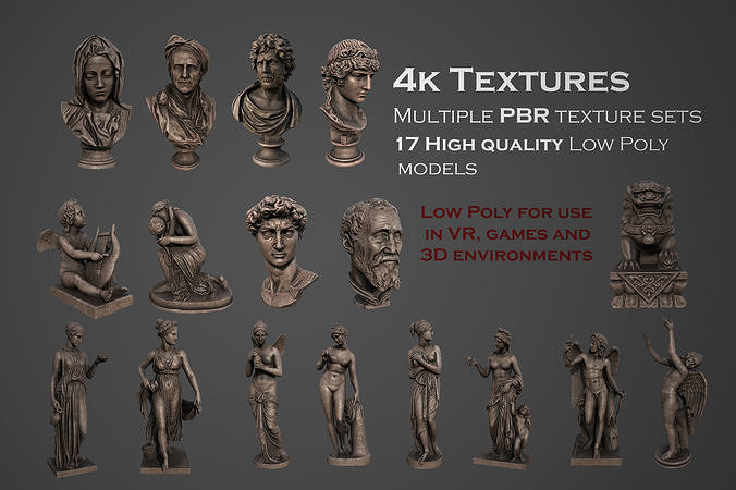 ancient statues and busts variety collection 1  