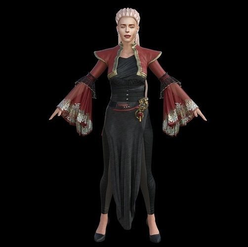 Emilia Clarke Low-poly 3D model