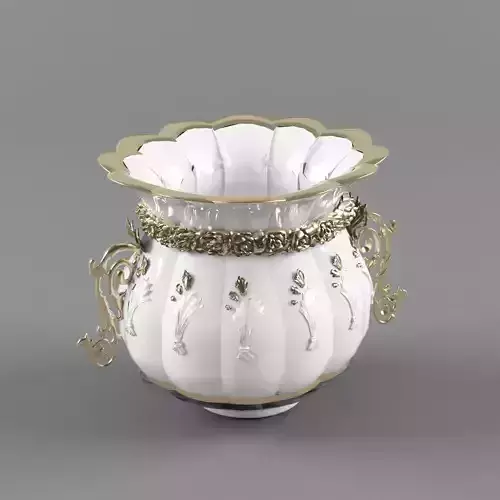 Classic Vase whit Golden Roses 3D model