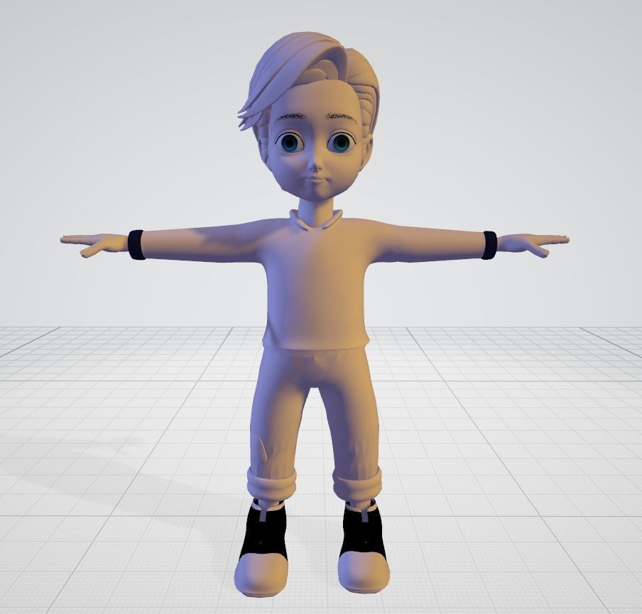 John 8 year old boy Low-poly 3D model_2