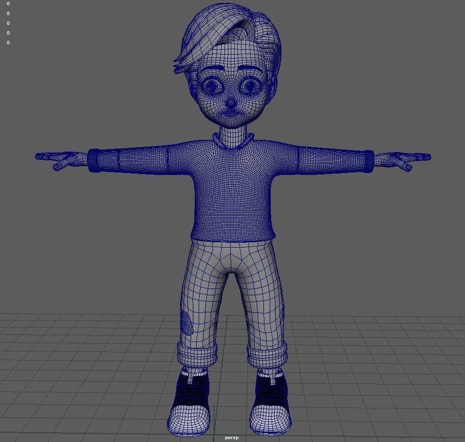 John 8 year old boy Low-poly 3D model_3