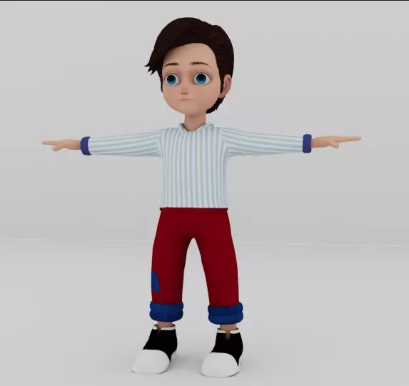 John 8 year old boy Low-poly 3D model_0