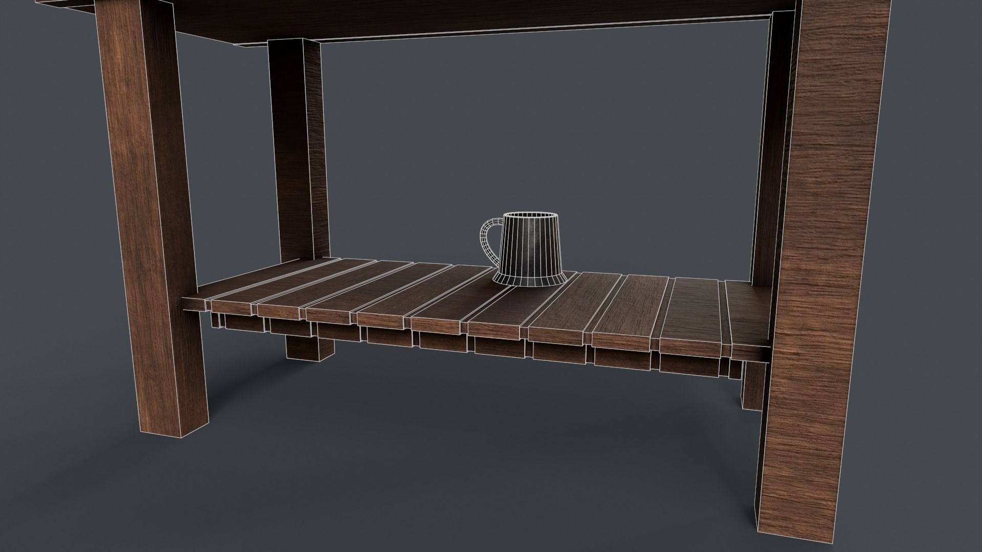 Medieval Wine Barrel Dirty Low-poly 3D model_15