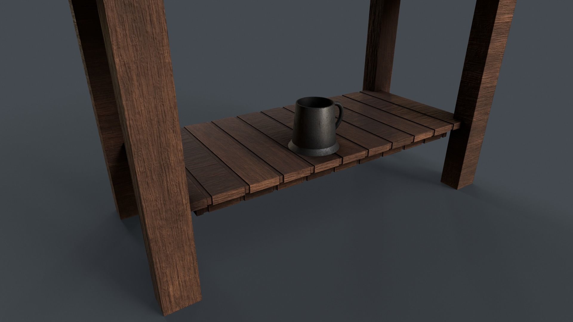 Medieval Wine Barrel Dirty Low-poly 3D model_9