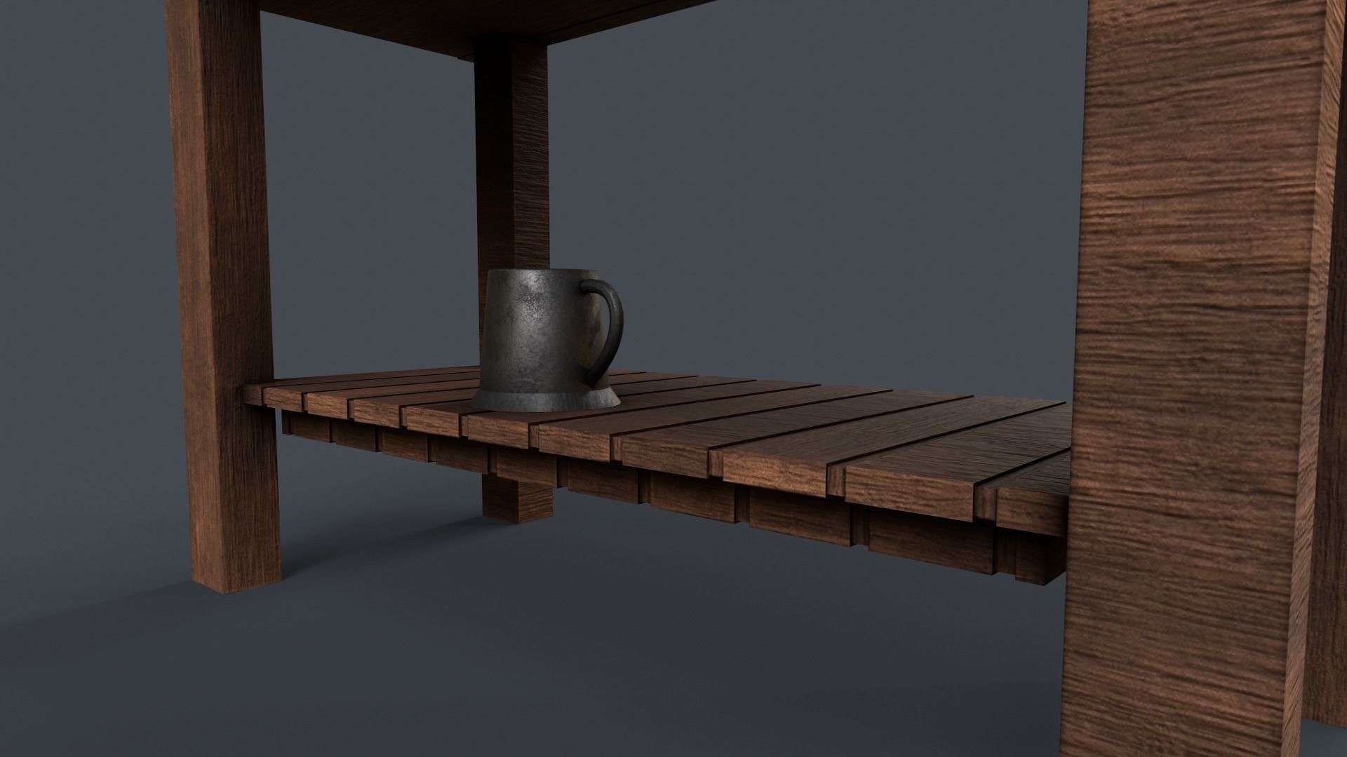 Medieval Wine Barrel Dirty Low-poly 3D model_8