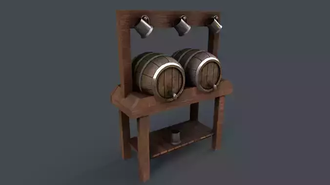 Medieval Wine Barrel Dirty