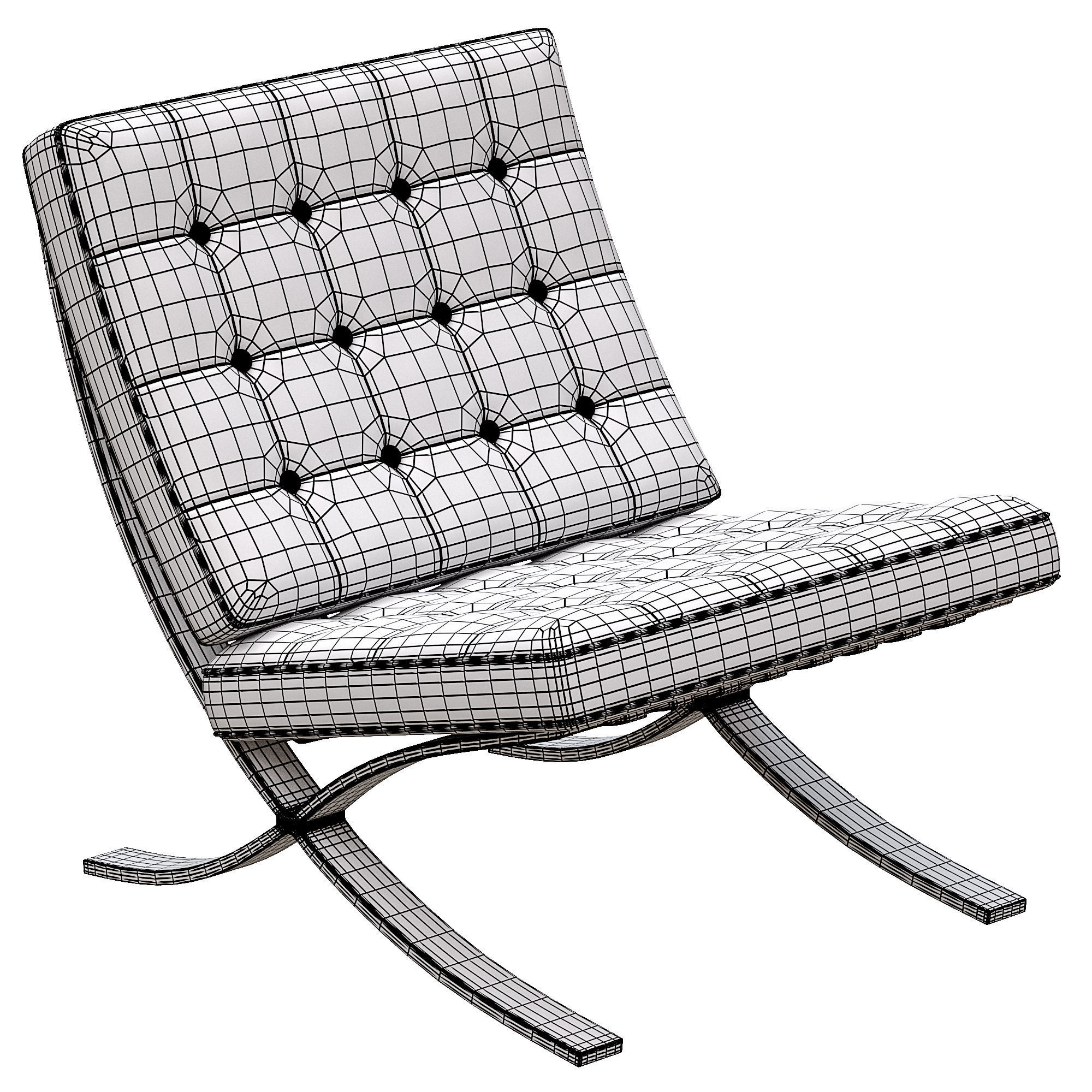 Chair Barcelona Knoll 3D model_4