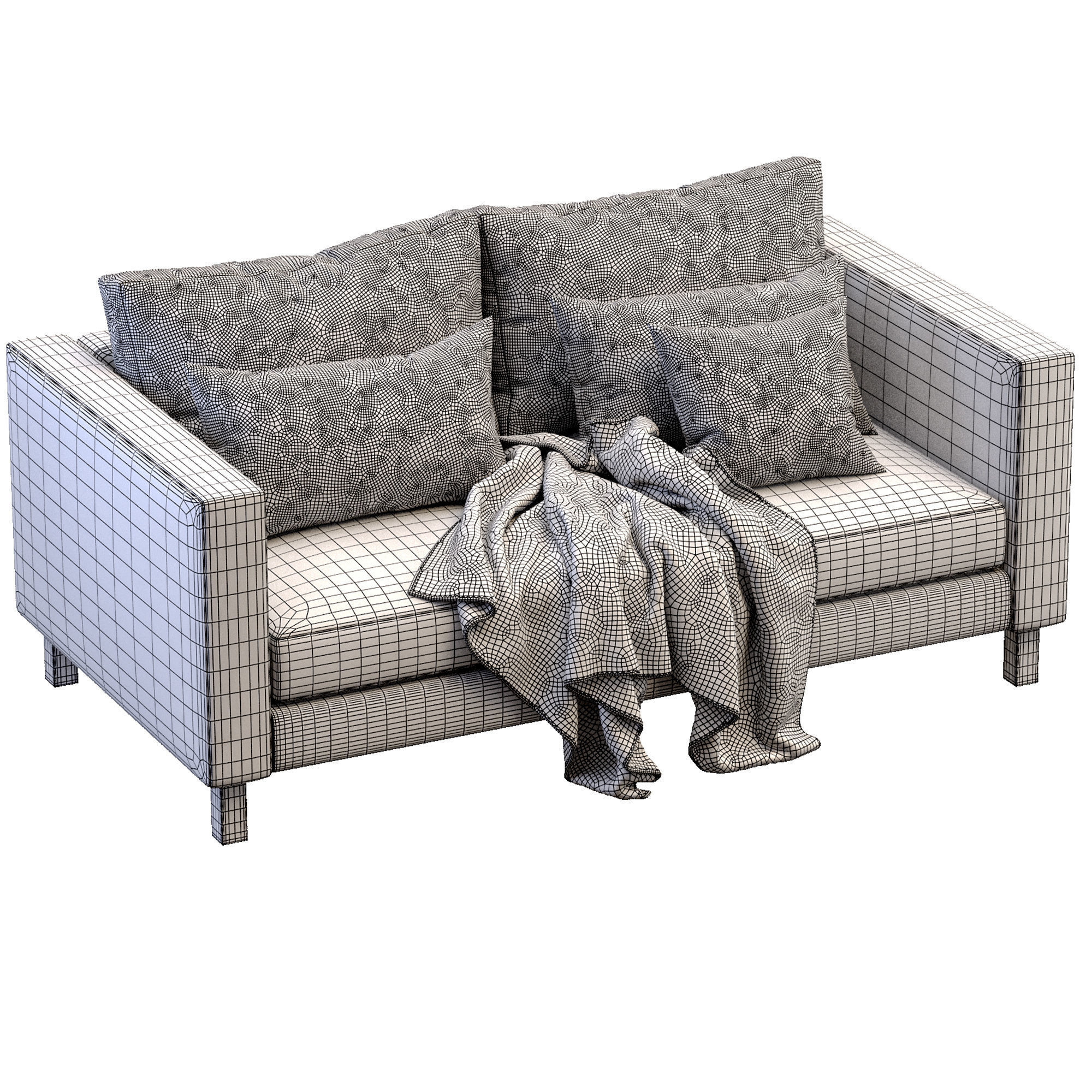 Leather Sofa Karlstad By Ikea 3D model_4