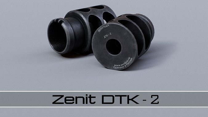 Zenit DTK-2 Muzzle Brake Low-poly 3D model