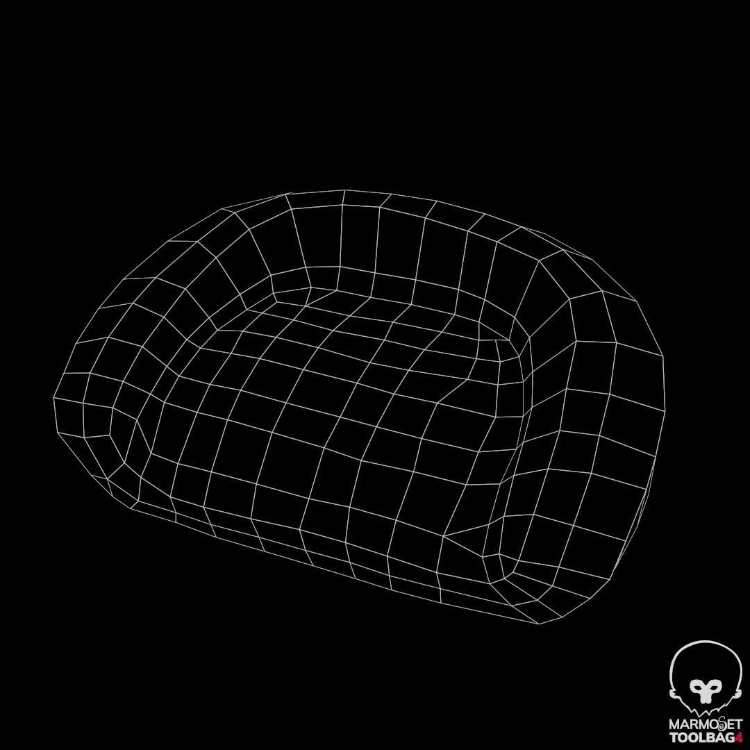 Pbr Dog Bed Low-poly 3D model_7