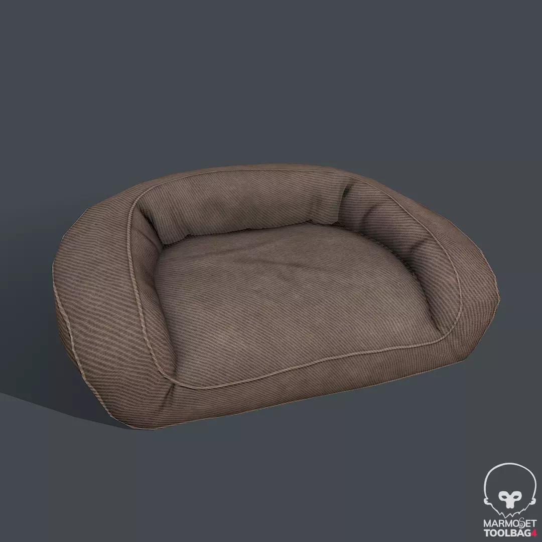 Pbr Dog Bed Low-poly 3D model_0