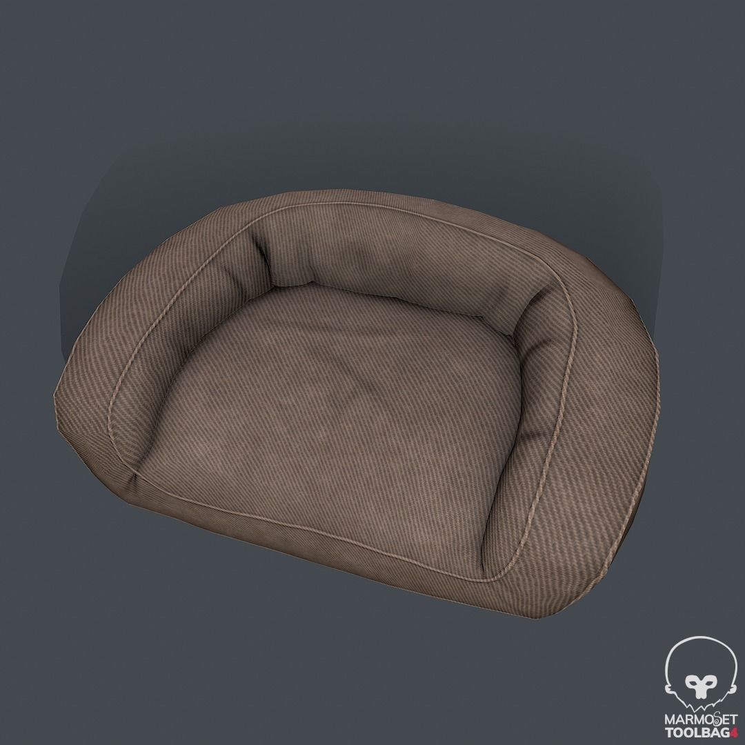 Pbr Dog Bed Low-poly 3D model_2