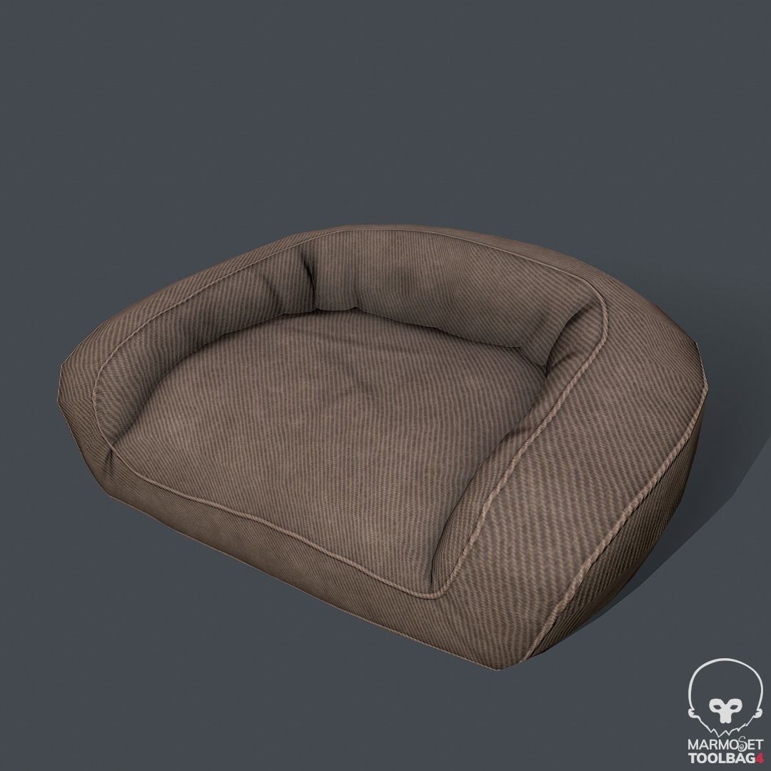 Pbr Dog Bed Low-poly 3D model_5