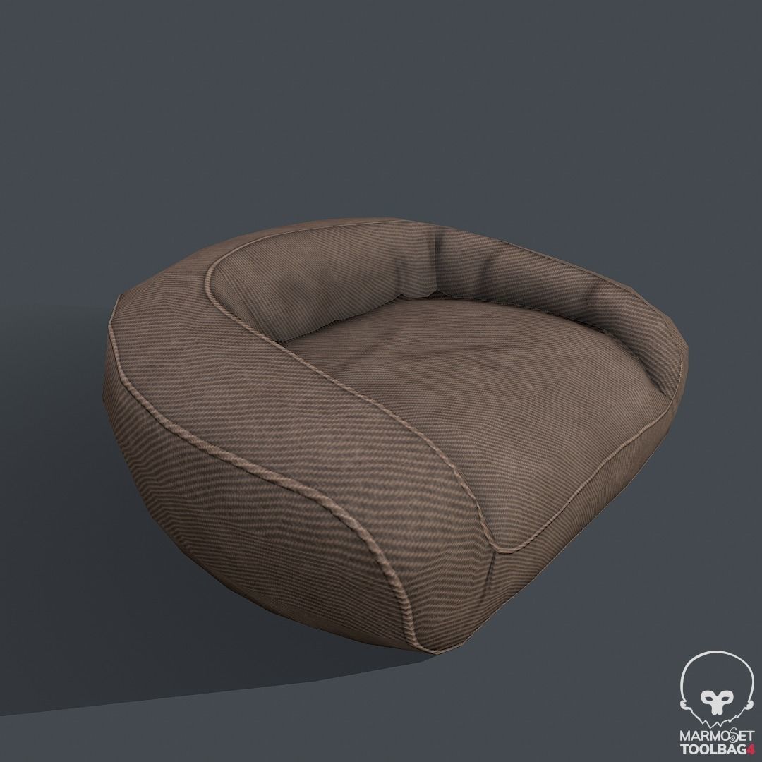 Pbr Dog Bed Low-poly 3D model_4