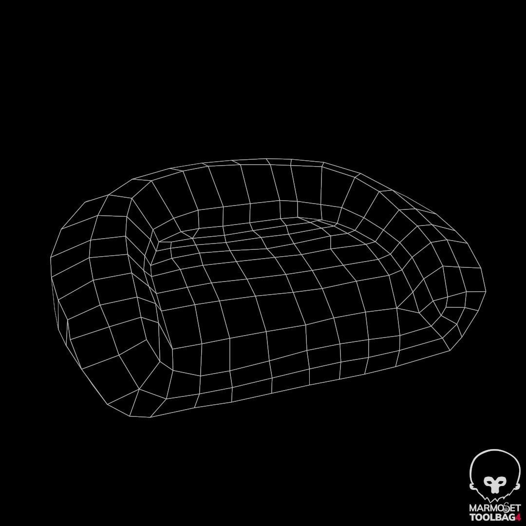 Pbr Dog Bed Low-poly 3D model_6