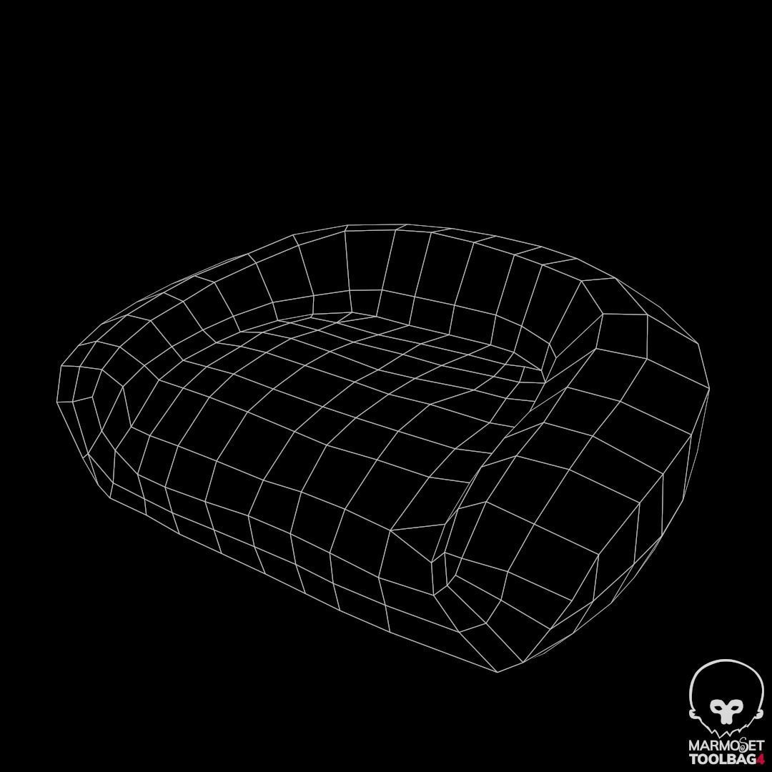 Pbr Dog Bed Low-poly 3D model_10