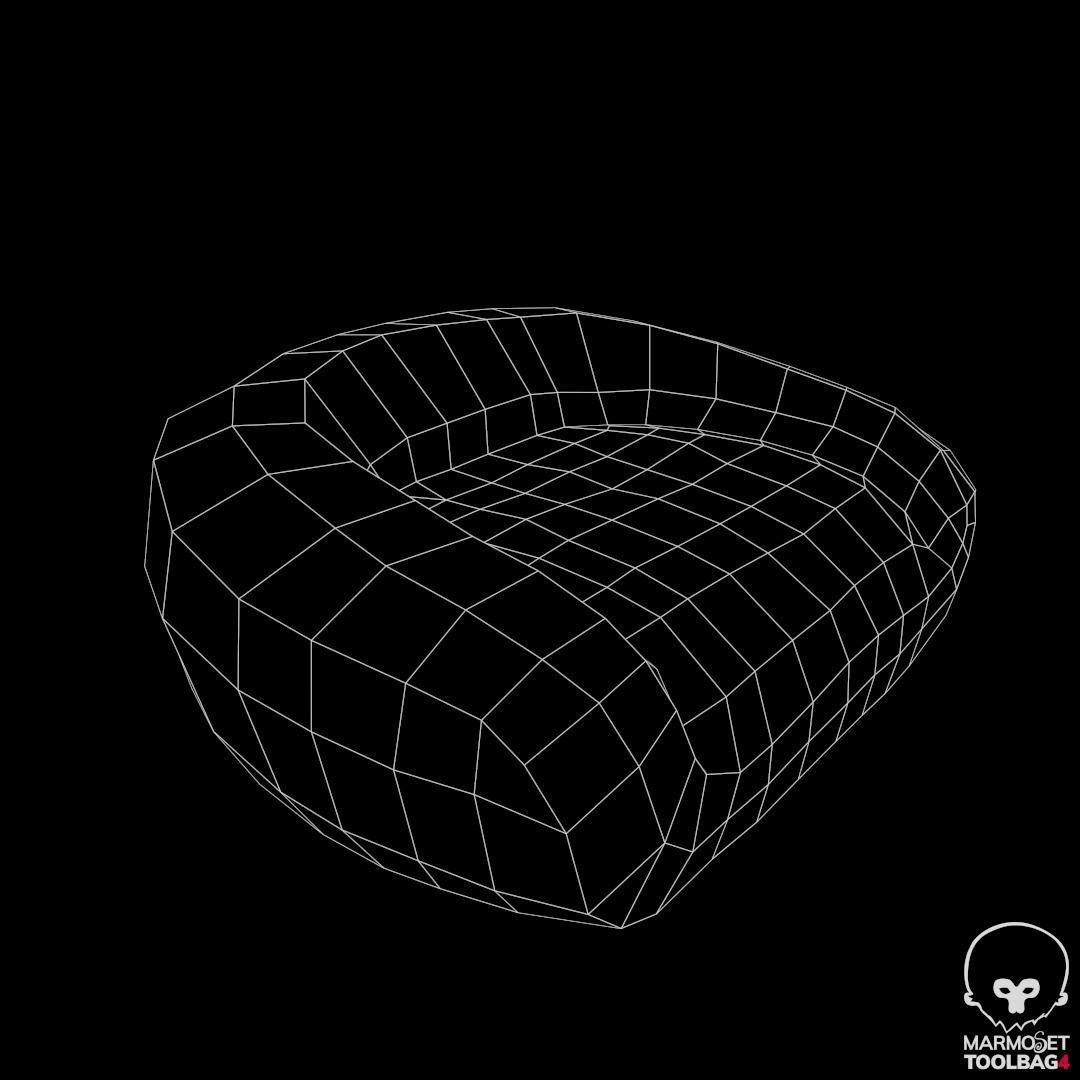 Pbr Dog Bed Low-poly 3D model_9