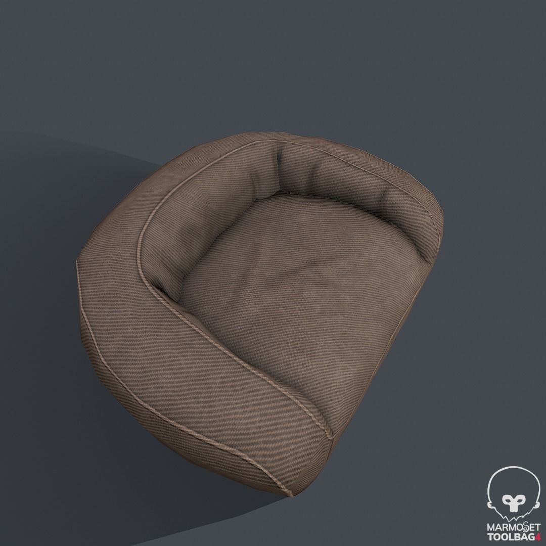Pbr Dog Bed Low-poly 3D model_3