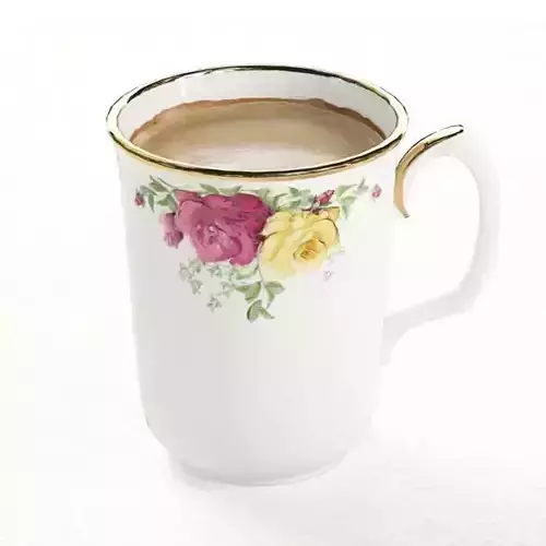 Flowered Porcelain Cup