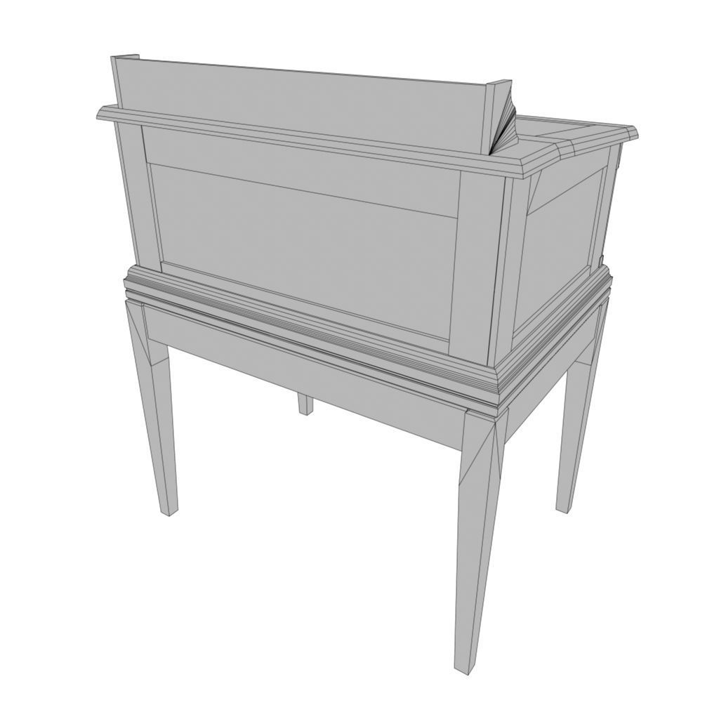 Store Desk Low-poly 3D model_6