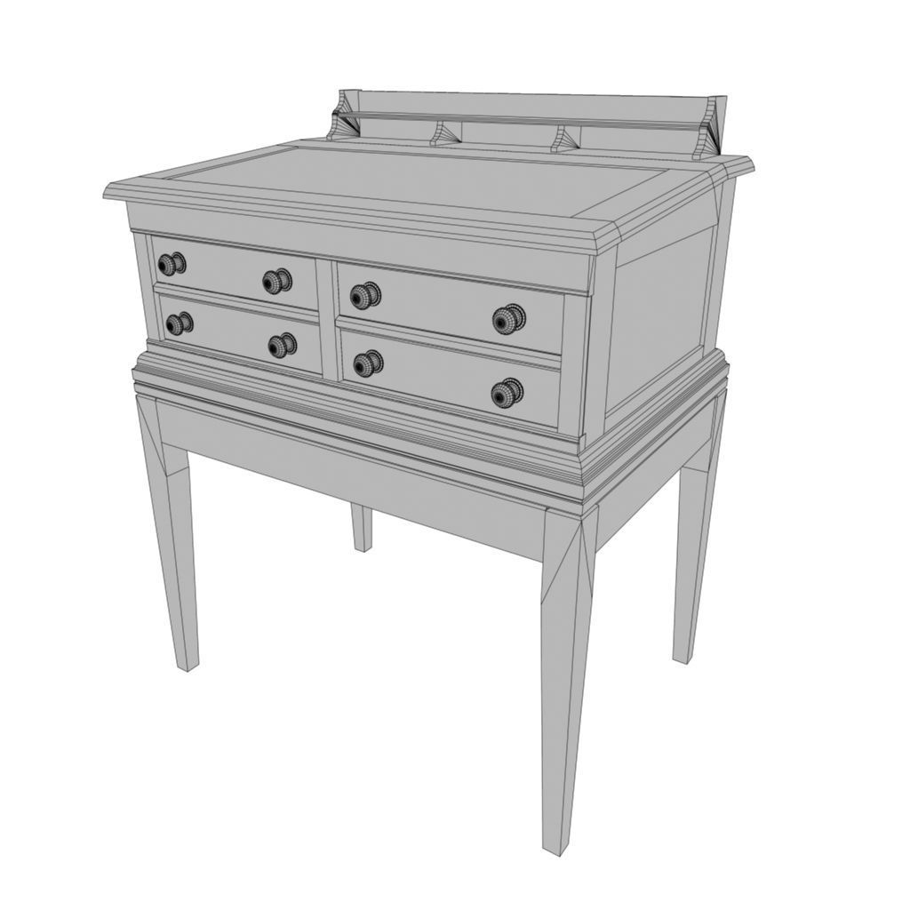 Store Desk Low-poly 3D model_5