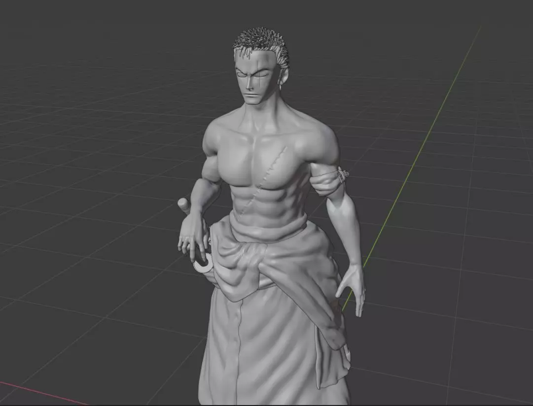 Roronoa Zoro rigged 3D model_0