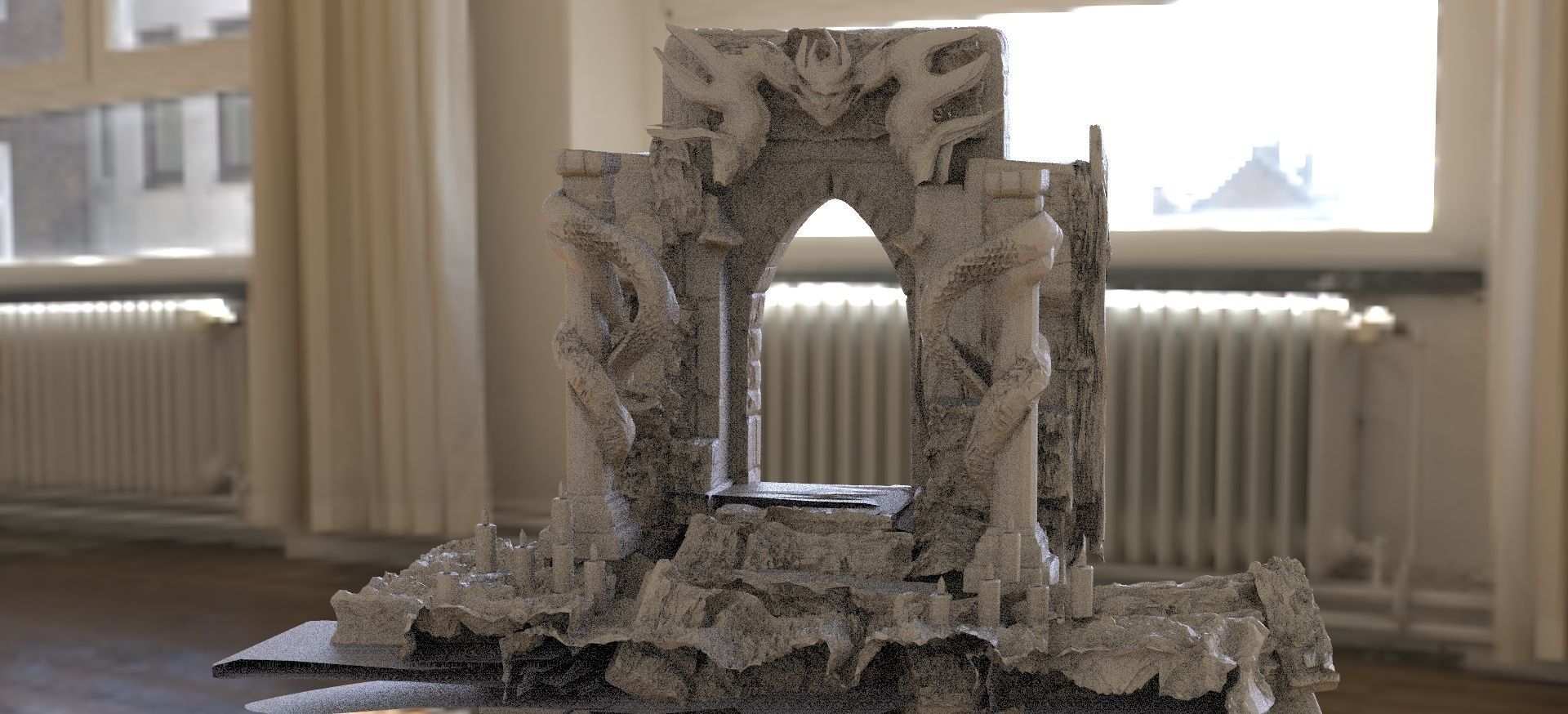 Archway snake portal 3D model_1