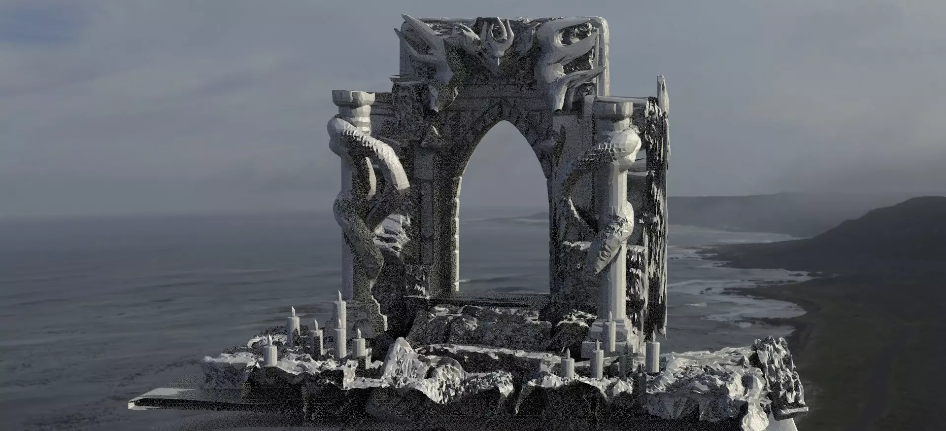 Archway snake portal 3D model_0