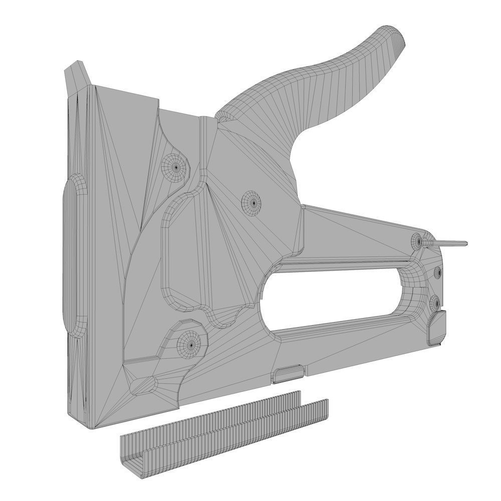 Stapler Staple Gun Low-poly 3D model_4