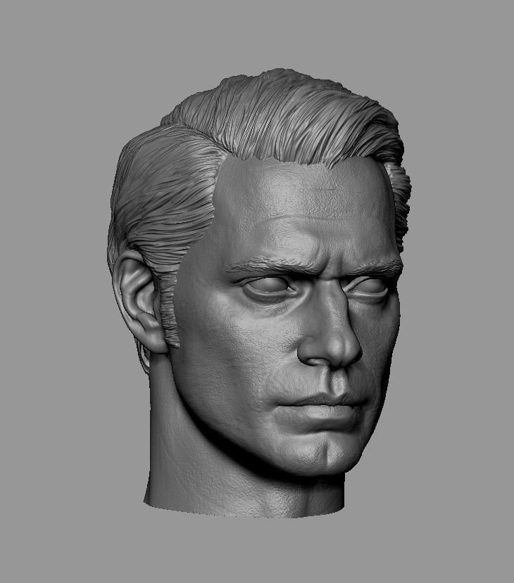 Superman Henry Cavill Head 3D print model_10