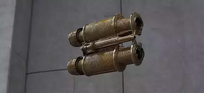 binoculars pair of hanging from wall