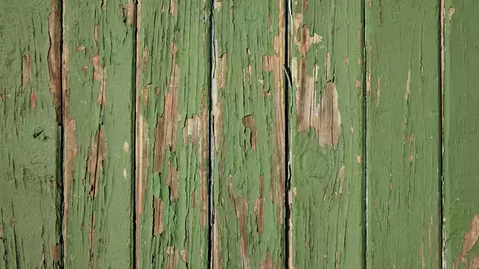 Bench wooden fence with peeling paint Low-poly 3D model