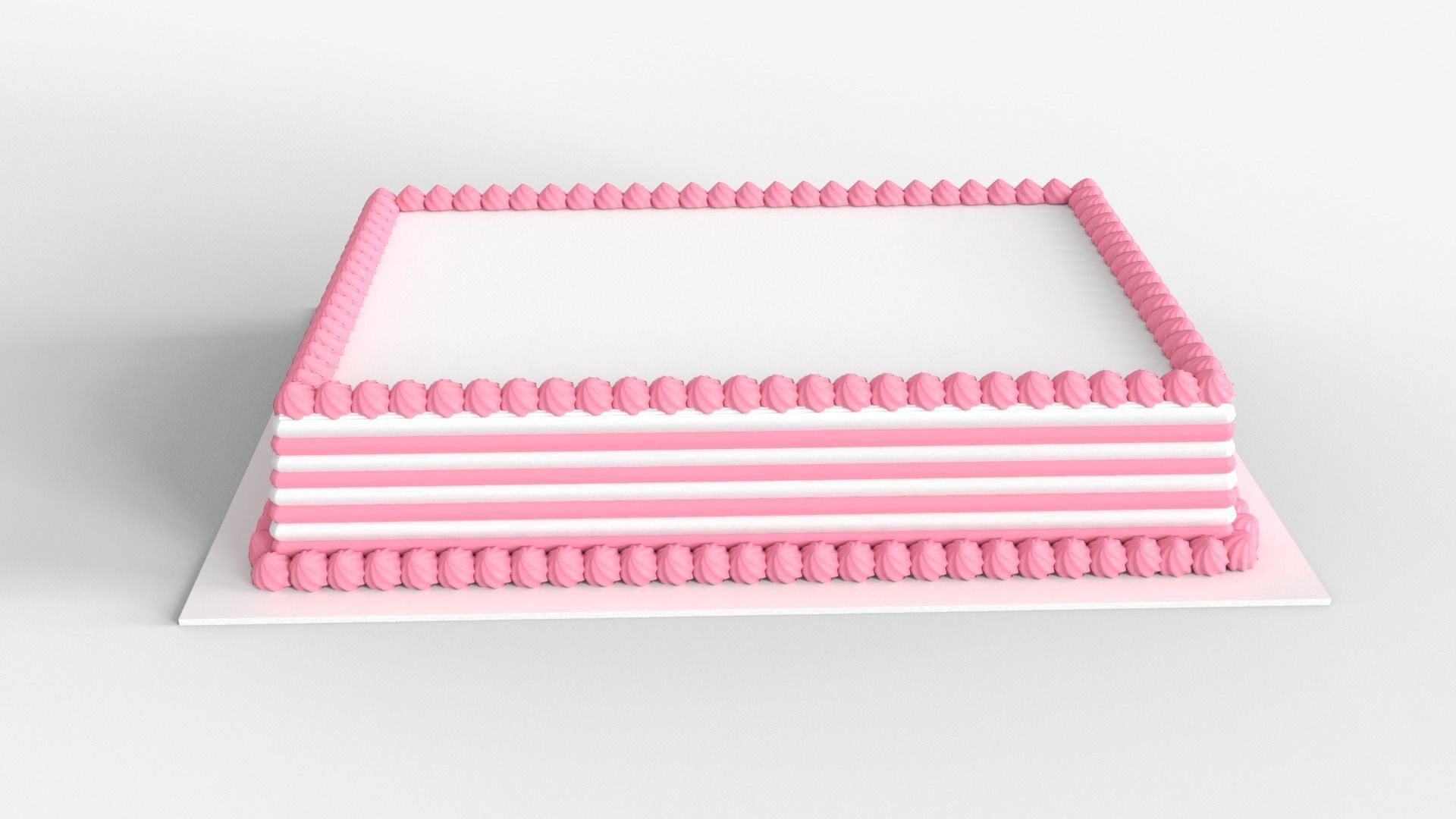 Regular Rectangular Cake 3D model_1