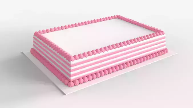 Regular Rectangular Cake 3D model