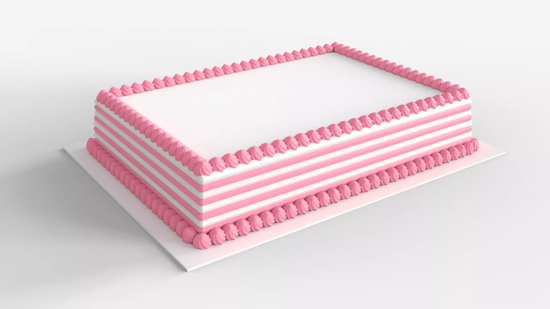 Regular Rectangular Cake 3D model_0