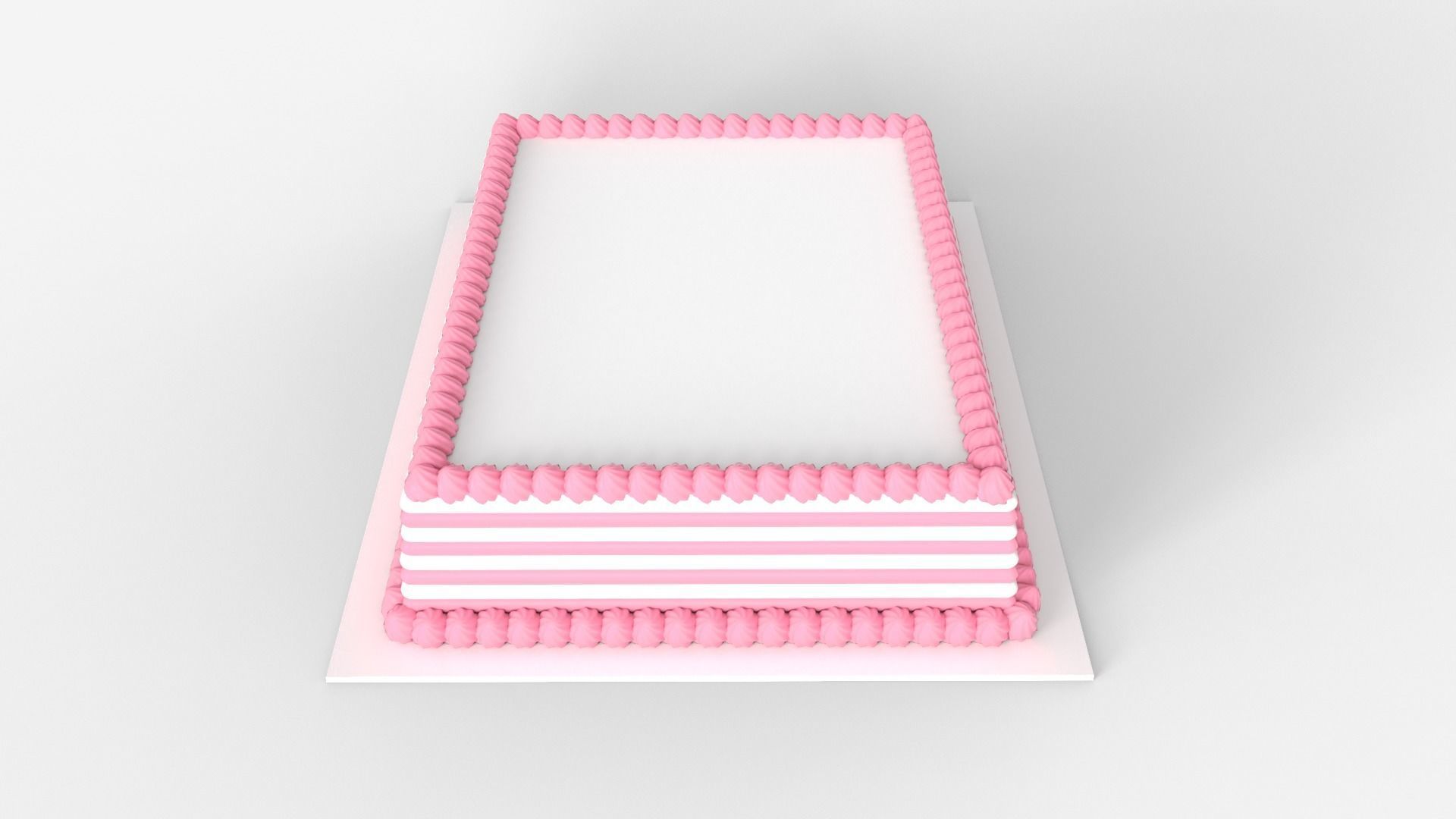 Regular Rectangular Cake 3D model_3