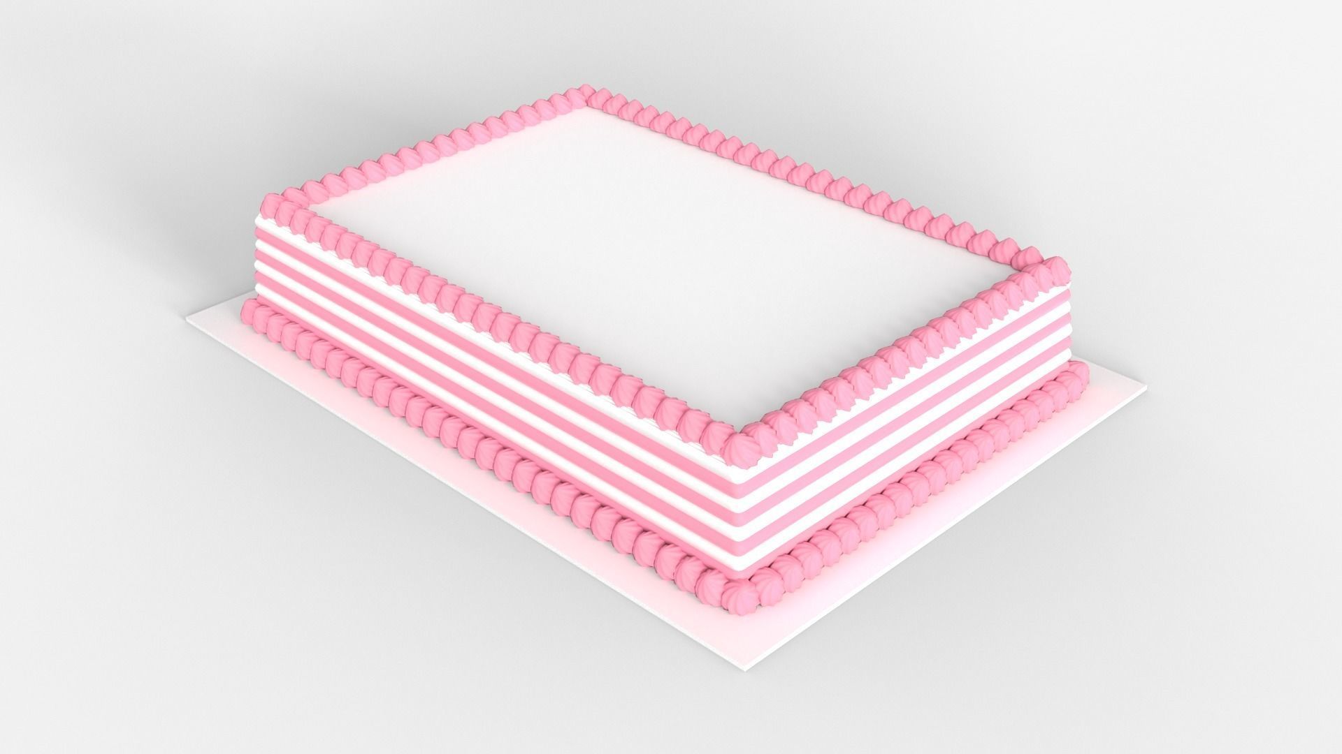 Regular Rectangular Cake 3D model_2